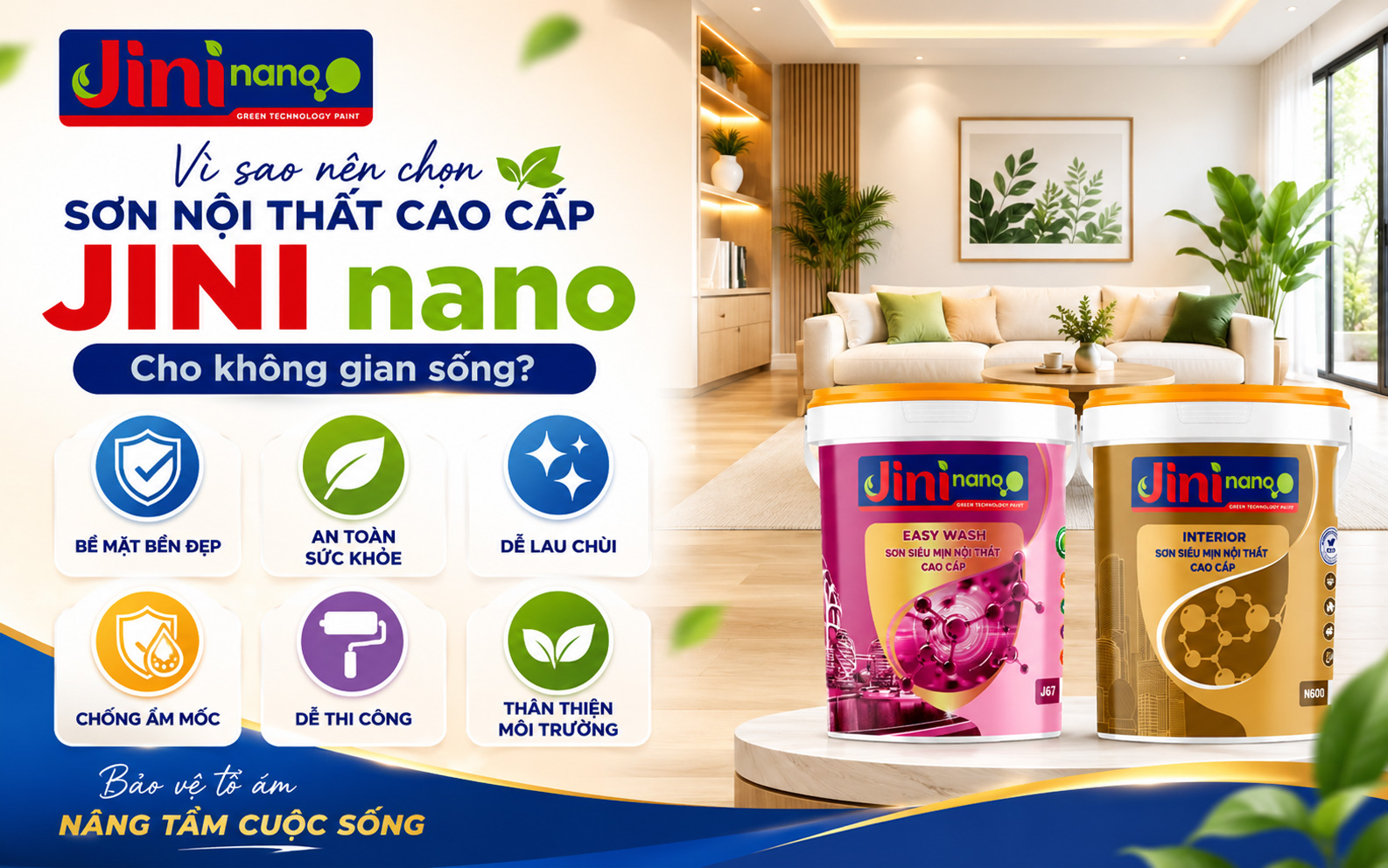 Vì sao nên lựa chọn Sơn nội thất cao cấp JINI nano cho không gian sống?
